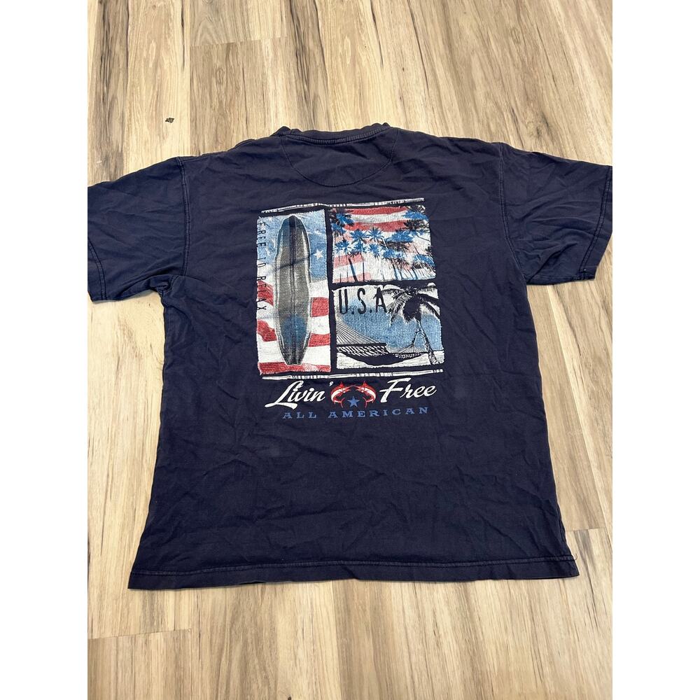 XL Newport Blue Livin' Free All American Surfboard Hammock T-shirt